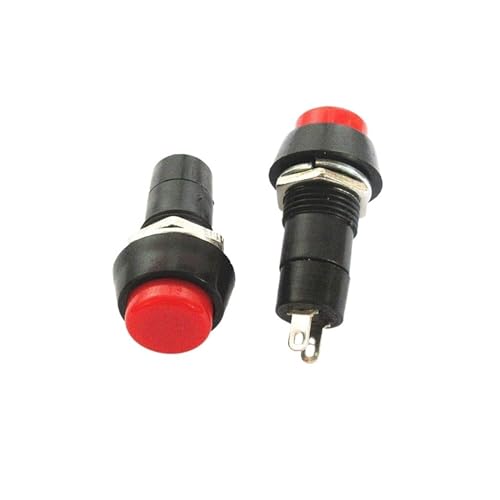 2 Stück PBS-11A PBS-11B runder selbstsichernder, entriegelnder roter und grüner Druckknopfschalter, Befestigungslöcher 12 mm, 2 Stück(Red Lock x2PCS) von KFVMVTDW