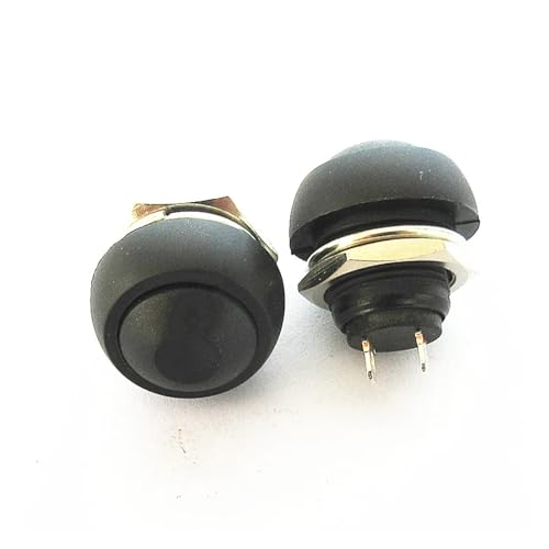 2PCS PBS-33B sieben-farben kleine taste wasserdicht schalter selbst-zurücksetzen rot lock-freies schalter 12MM öffnung(Black x2PCS) von KFVMVTDW