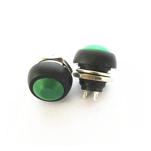 2PCS PBS-33B sieben-farben kleine taste wasserdicht schalter selbst-zurücksetzen rot lock-freies schalter 12MM öffnung(Green x2PCS) von KFVMVTDW