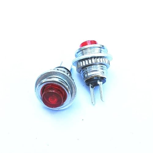 2PCS rot/grüner Tastenschalter DS-101 8MM Selbst-Reset-Taste Entriegelungsschalter rund(Red x 2PCS) von KFVMVTDW