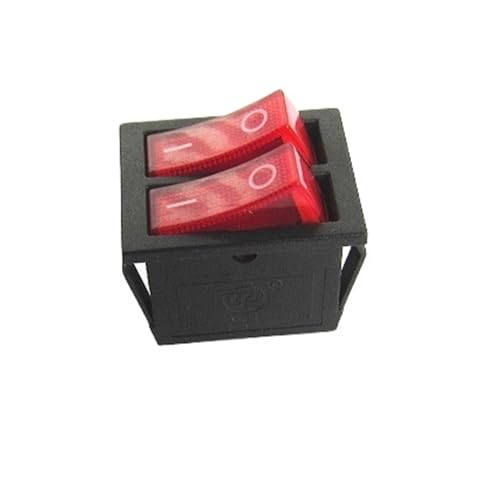 5PCS KCD6 doppel rocker schalter rot/grün/schwarz hintergrundbeleuchtung 2 pole 6 pin power-taste backform heizung teile(Red No Light 2M4P) von KFVMVTDW
