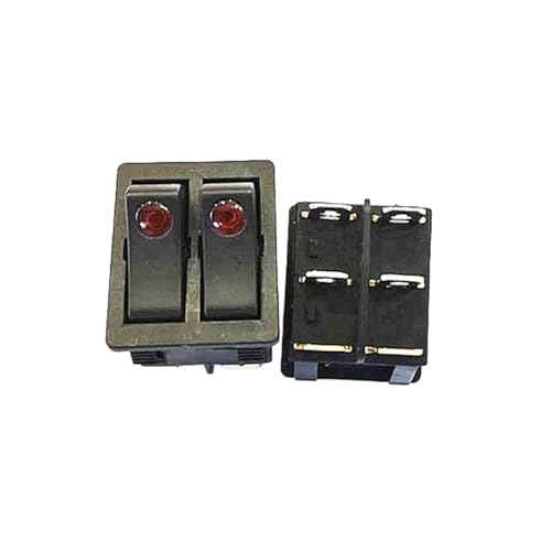 5PCS KCD6 doppel rocker schalter rot/grün/schwarz hintergrundbeleuchtung 2 pole 6 pin power-taste backform heizung teile(Red light black 2M6P) von KFVMVTDW