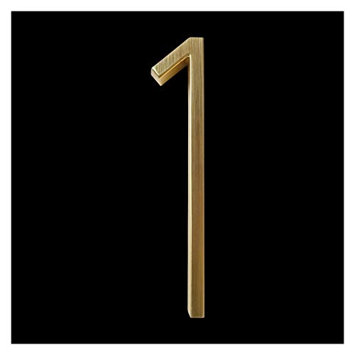 Hausnummernschild Retro 125mm Goldene schwimmende Moderne Hausnummer Satin Messing Tür Home Adressnummern for Haus Digital-Außenzeichen-Platten 5 in 0-9(1) von KFXYSM