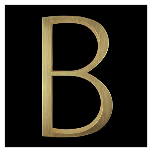 Hausnummernschild Retro 125mm Goldene schwimmende Moderne Hausnummer Satin Messing Tür Home Adressnummern for Haus Digital-Außenzeichen-Platten 5 in 0-9(B) von KFXYSM