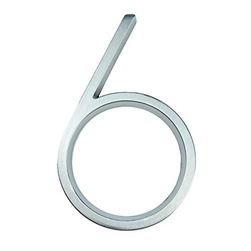 Hausnummernschild Retro 12cm Silber Hausnummer Zeichen 0-9 Alphabet Buchstaben 5 Zoll Dash Slash Signage Heimtürnummern Außenadresse(6) von KFXYSM