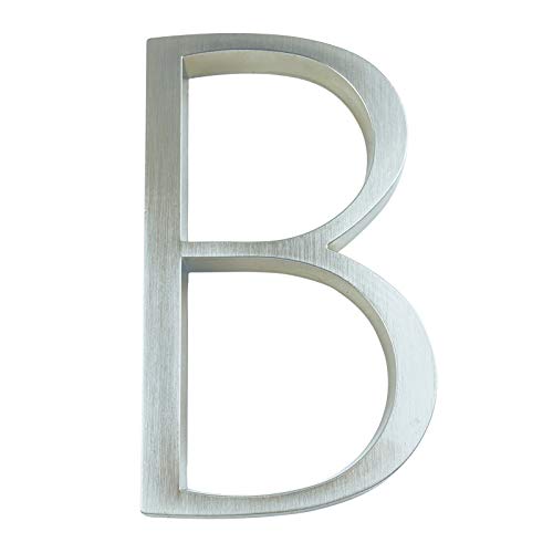 Hausnummernschild Retro 12cm Silber Hausnummer Zeichen 0-9 Alphabet Buchstaben 5 Zoll Dash Slash Signage Heimtürnummern Außenadresse(B) von KFXYSM