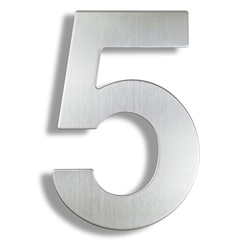 Hausnummernschild Retro 15cm Hausnummer Zeichen 0-9 Außen Silber 6 Inch.Door Zahlen Platte Home Adresse Signage Big(5) von KFXYSM