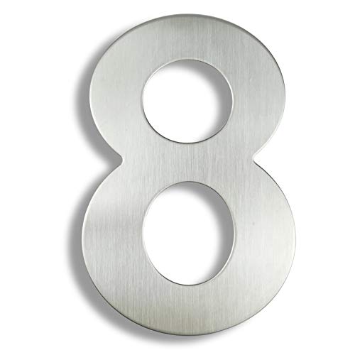 Hausnummernschild Retro 15cm Hausnummer Zeichen 0-9 Außen Silber 6 Inch.Door Zahlen Platte Home Adresse Signage Big(8) von KFXYSM