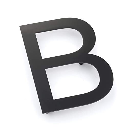 Hausnummernschild Retro 5-Zoll-Floating-Hausnummern Türschild montiert Edelstahl 18-8 Mattschwarz(Letter B) von KFXYSM