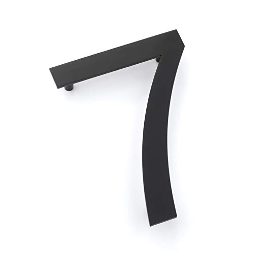 Hausnummernschild Retro 5-Zoll-Floating-Hausnummern Türschild montiert Edelstahl 18-8 Mattschwarz(Number 7) von KFXYSM