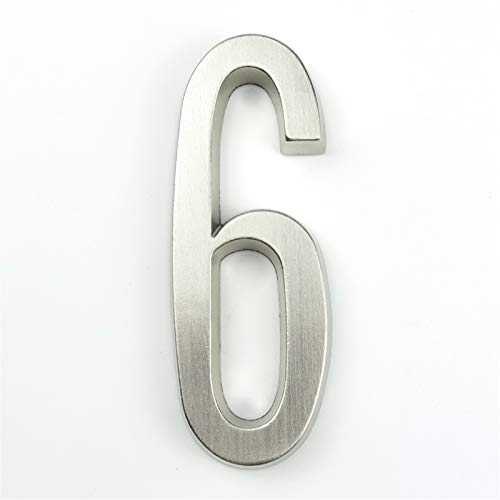 Hausnummernschild Retro Klebstoff 4" 101mm Höhe Hausnummer Aufkleber Tür Nummer for Haus-Digits-Zink-Legierung Nickel matt Mailbox Adresse Zeichen 0-9(6) von KFXYSM