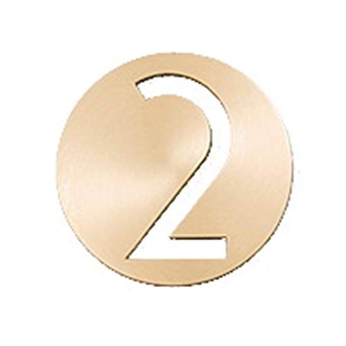 Hausnummernschild Retro Soild Messing House Türschild Wand befestigter 2,5 Zoll hoch(Number 2) von KFXYSM