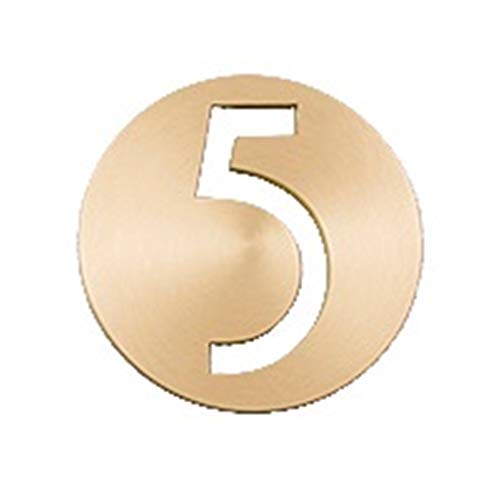 Hausnummernschild Retro Soild Messing House Türschild Wand befestigter 2,5 Zoll hoch(Number 5) von KFXYSM