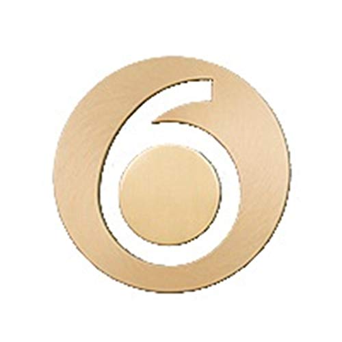 Hausnummernschild Retro Soild Messing House Türschild Wand befestigter 2,5 Zoll hoch(Number 6) von KFXYSM