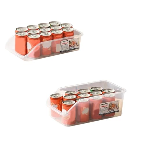 KFXYSM KüHlschrank Organizer,KüHlschrank Boxen Kühlschrank-Aufbewahrungsbox, stapelbare Aufbewahrungsbehälter, transparente, schärfere, multifunktionale Organizer-Box mit Deckel(2pcs Without Lid) von KFXYSM