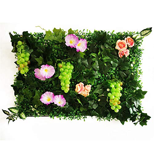 KFXYSM Kunstrasen Outdoor,Rasenteppich Künstliche Pflanze Rasen Blume Wandtafel Hintergrund Gras Traube Morgen Glory Home Decoration(5) von KFXYSM