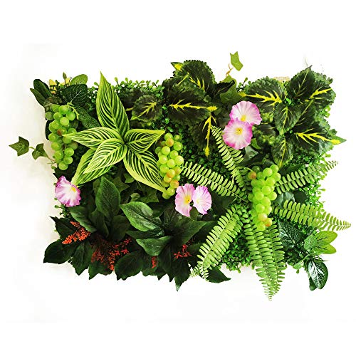 KFXYSM Kunstrasen Outdoor,Rasenteppich Künstliche Pflanze Rasen Blume Wandtafel Hintergrund Gras Traube Morgen Glory Home Decoration(B) von KFXYSM