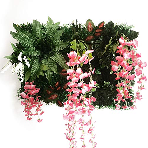 KFXYSM Kunstrasen Outdoor,Rasenteppich Künstliche Pflanze Rasen Blume Wandtafel Hintergrund Gras Traube Morgen Glory Home Decoration(Black) von KFXYSM