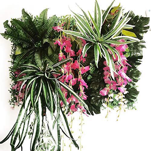 KFXYSM Kunstrasen Outdoor,Rasenteppich Künstliche Pflanze Rasen Blume Wandtafel Hintergrund Gras Traube Morgen Glory Home Decoration(Green) von KFXYSM