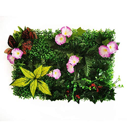 KFXYSM Kunstrasen Outdoor,Rasenteppich Künstliche Pflanze Rasen Blume Wandtafel Hintergrund Gras Traube Morgen Glory Home Decoration(Lavender) von KFXYSM