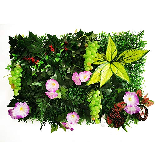 KFXYSM Kunstrasen Outdoor,Rasenteppich Künstliche Pflanze Rasen Blume Wandtafel Hintergrund Gras Traube Morgen Glory Home Decoration(Orange) von KFXYSM