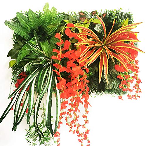 KFXYSM Kunstrasen Outdoor,Rasenteppich Künstliche Pflanze Rasen Blume Wandtafel Hintergrund Gras Traube Morgen Glory Home Decoration(Pink) von KFXYSM