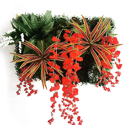 KFXYSM Kunstrasen Outdoor,Rasenteppich Künstliche Pflanze Rasen Blume Wandtafel Hintergrund Gras Traube Morgen Glory Home Decoration(Purple) von KFXYSM