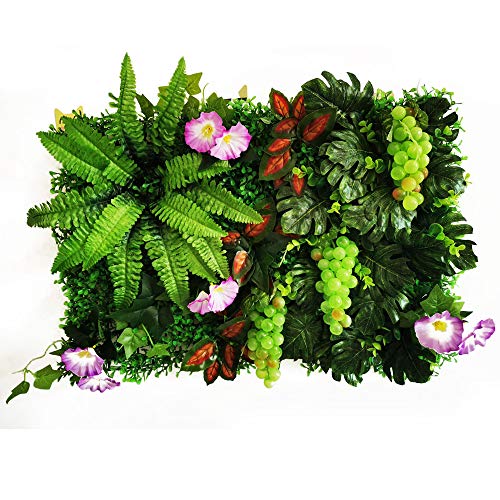 KFXYSM Kunstrasen Outdoor,Rasenteppich Künstliche Pflanze Rasen Blume Wandtafel Hintergrund Gras Traube Morgen Glory Home Decoration(Red) von KFXYSM