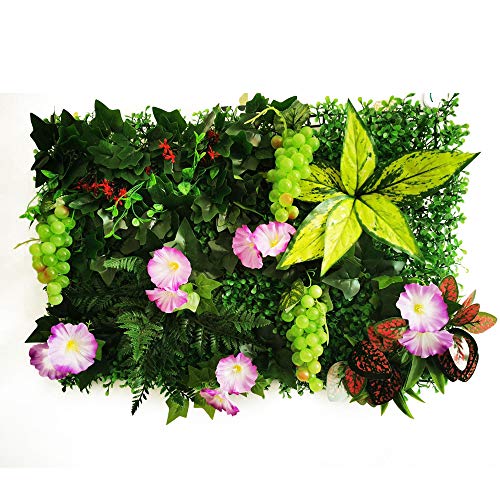 KFXYSM Kunstrasen Outdoor,Rasenteppich Künstliche Pflanze Rasen Blume Wandtafel Hintergrund Gras Traube Morgen Glory Home Decoration(Silver) von KFXYSM