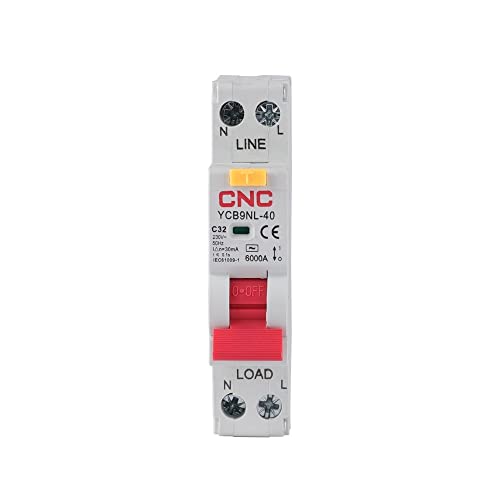 KFXYSM Sicherungsautomat, Leitungsschutzschalter 230 V RCBO MCB 30 mA Fehlerstromschutzschalter mit Überstromschutz und Kurzschlussschutz(32A) von KFXYSM
