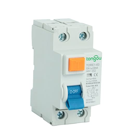 KFXYSM Sicherungsautomat, Leitungsschutzschalter 2P 16A 63A 1 0MA 30MA 100. MA 6KA 230V. Elektromechanischer Reststromschutzschalter Differenzbrecher Sicherheitsschalter(2Pole 100mA,20A) von KFXYSM