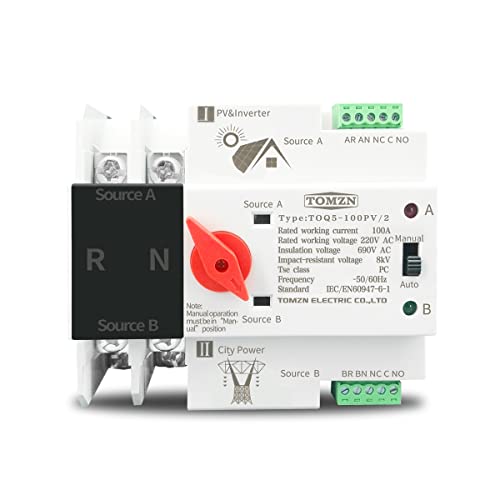 KFXYSM Sicherungsautomat, Leitungsschutzschalter 2P 3P 4P. Hutschiene ATS Zum PV Und Wechselrichter Dual Power Automatische Übertragungswahlschalter Nicht unterbrochen 6 3A 100A 125A.(3,63A) von KFXYSM