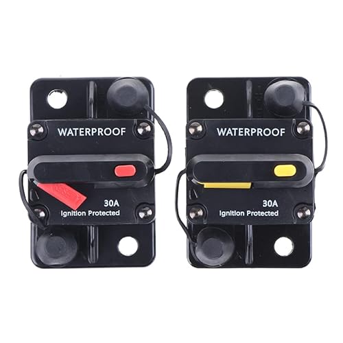 KFXYSM Sicherungsautomat, Leitungsschutzschalter 30A 40A 50A 60A 80A 100A 150A 200A 250A 300A Leistungsschalter Sicherung Reset 12-42V DC Auto Boot Auto Wasserdicht(30A) von KFXYSM