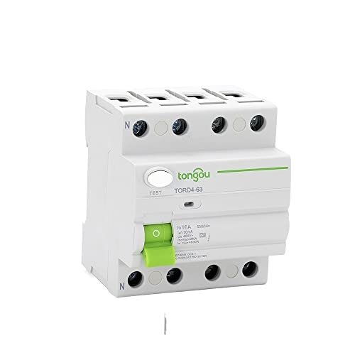 KFXYSM Sicherungsautomat, Leitungsschutzschalter 4 Pole 63A 30mA Typ A elektromagnetischer Typ 40 0V 6KA. Reststromschutzschalter Differenzbrecher(4 Pole 30mA,32A) von KFXYSM