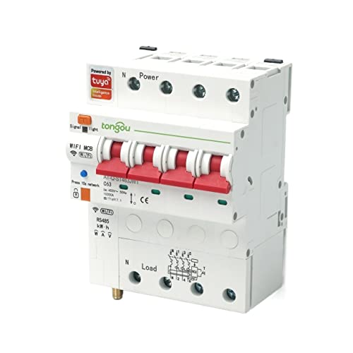 KFXYSM Sicherungsautomat, Leitungsschutzschalter 4P Smart Energy Meter KWh-Messüberwachungsschalter-Timer-Relais mit Leckageschutz 63A(40A) von KFXYSM
