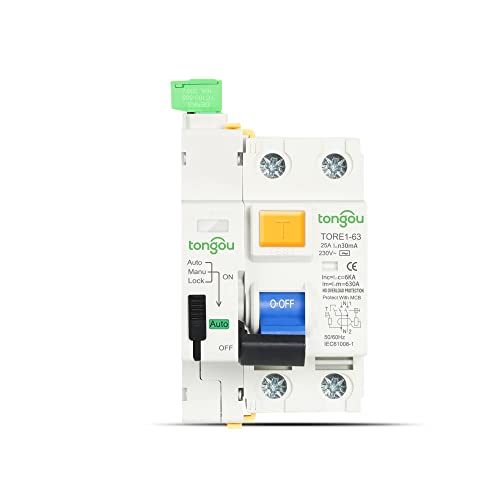 KFXYSM Sicherungsautomat, Leitungsschutzschalter RCCB RCD 6KA AC 2P 230V Typ Automatische Selbstwiedereinschaltung Differentialschutzschalter 63A 30mA 100mA 300mA Smart Breaker(2Pole 10mA,32A) von KFXYSM