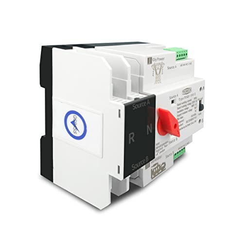 KFXYSM Sicherungsautomat, Leitungsschutzschalter Single-Phase-Hutschiene ATS Dual Power Automatic Transfer Elektrische Wahlschalter Switches Ununterbrochen 2P 63A 100A 125A(100A) von KFXYSM