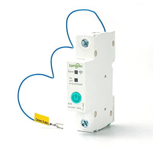 KFXYSM Sicherungsautomat, Leitungsschutzschalter WiFi Leistungsschalter 1P 63A DIN Schiene Smart Switch Fernbedienung for Smart Home 63A(16A) von KFXYSM
