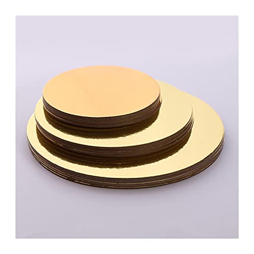 Pizzablech, Pizzateller 18 stücke Bordrunden Kreis Karton Base Inhaber Platte Tablett 3 Größen für Kuchen Dekorieren Backzubehör Pizza Disc Liners(Gold) von KFXYSM