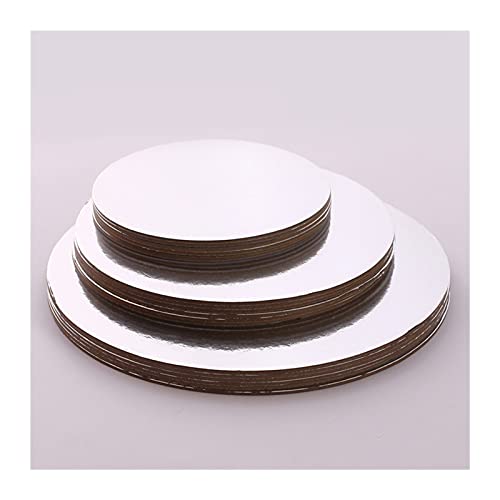 Pizzablech, Pizzateller 18 stücke Bordrunden Kreis Karton Base Inhaber Platte Tablett 3 Größen für Kuchen Dekorieren Backzubehör Pizza Disc Liners(Silver) von KFXYSM