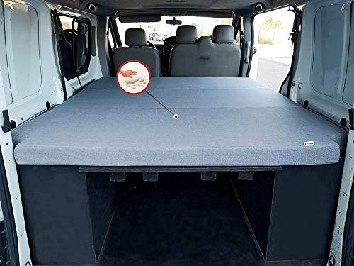 KFoam.es Klappbare viskoelastische Matratze für Renault Trafic, Opel Vivaro und Nissan Primastar (2002-2014) 155x190x8 cm Farbe Grau von K´Foam Store