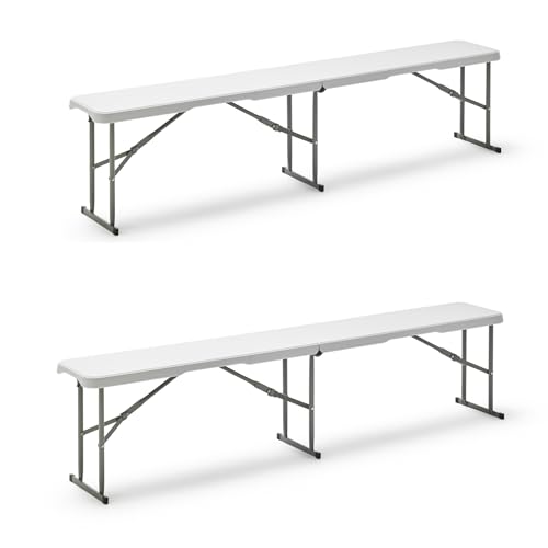 KG KITGARDEN - 2er-Pack tragbare Klappbänke, multifunktional, 180 x 28 x 43 cm, Weiß KG KITGARDEN - 2er-Pack tragbare Klappbänke, multifunktional, 180 x 28 x 43 cm, Weiß von KG KITGARDEN