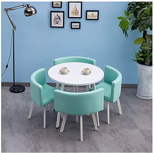 KG7HQRP 1 Tisch, 4 Stühle, Café, Büro, Balkon, Hotel, Innenbereich, Restaurant, Büro, Konferenztisch (Farbe: Marineblau) (Hellblau) von KG7HQRP