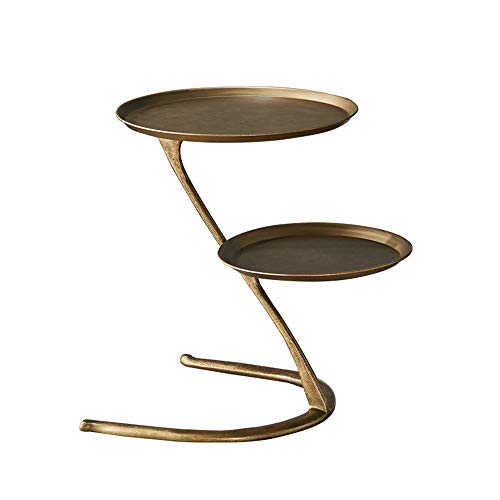 KG7HQRP 2-stöckiger Ablagetisch Edelstahl Sofatisch Metalltischplatte Rusoof u von KG7HQRP