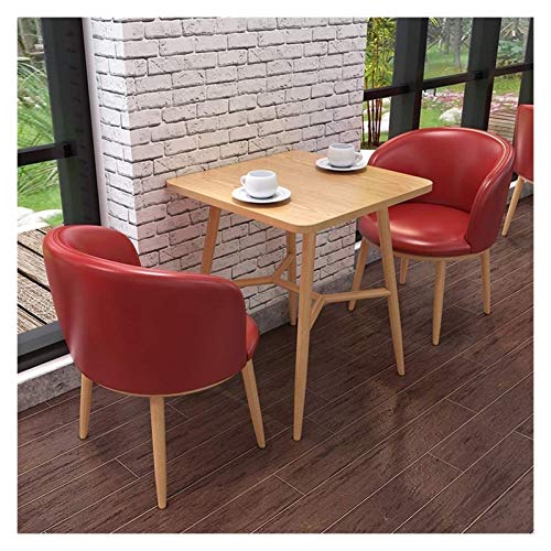 KG7HQRP Balkon Freizeit Tisch und Stuhl Set Büro Geschäft Verhandlungen 60 cm Holztisch Nordisch Minimalistisch Outdoor Terrasse Garten (Farbe: Grün) (Gelb) von KG7HQRP