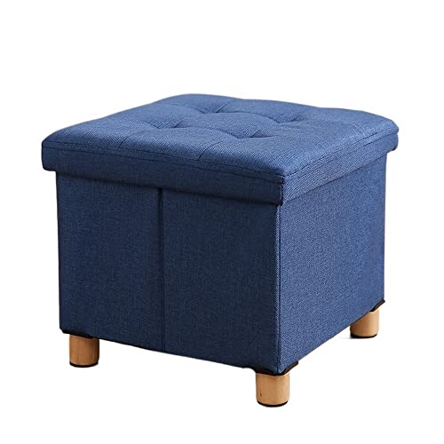 KG7HQRP Faltbare Fußstütze Spielzeugkiste Couchtisch Truhe Sitzhocker Mitternachtsblau (Farbe: Braun) (Blau) von KG7HQRP