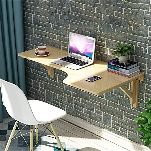 KG7HQRP Massivholz-Hängetisch, faltbar, Eckschreibtisch, Küchenwandtisch, Größe optional (Größe: 100 x 60 cm) (einfarbig, 140 x 60 cm) von KG7HQRP