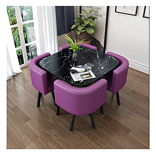 KG7HQRP Modernes Design Tisch und Stuhl Set Teeshop Schachzimmer Hotel Rezeption Büro Schachzimmer Konferenzraum Freizeit Lounge (Farbe: Grün) (Violett) von KG7HQRP
