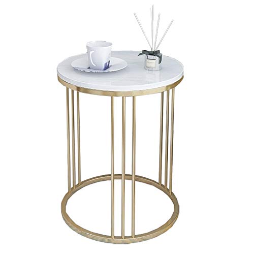 KG7HQRP Nordic Marble Round Table Metal e Living Room Sofa Table Bedroom Bedside Table Gold von KG7HQRP
