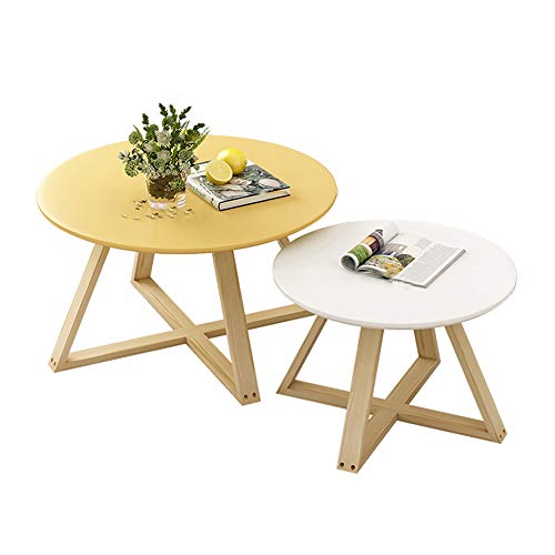 KG7HQRP Nordic Wood Nesting Table, 2 Sets of Coffee Tables, Sofa Side Table, Economical and Beautiful von KG7HQRP